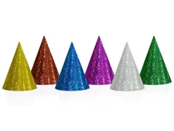 Feesthoedjes Holografisch Glitter 16cm 20st