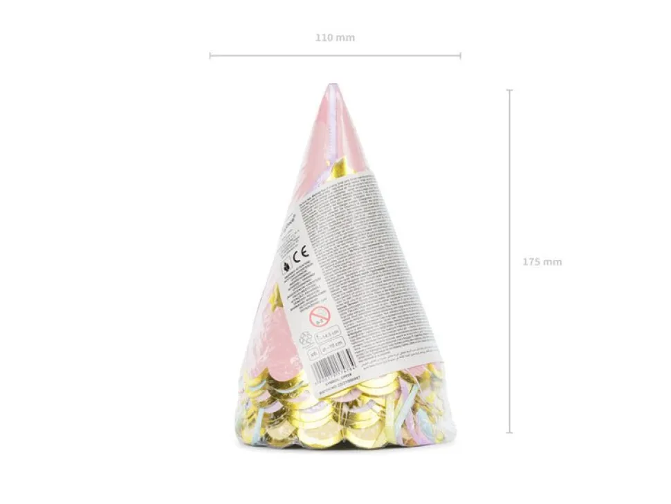 Feesthoedjes Sterren Meerkleurig 14,5cm 6st
