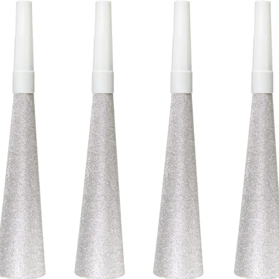 Feesttoeters Zilver 19cm 4st