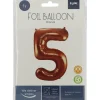 Folie Ballon Cijfer 6 Brons XL 86cm leeg