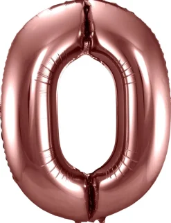 Folie Ballon Cijfer 0 Brons XL 86cm leeg