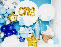 Folie Ballon Cijfer 1 Lichtblauw Leeg 1m