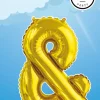 Folie Ballon En-Teken & Goud 41cm met Rietje