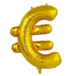 Folie Ballon Euroteken Goud XL 102cm leeg