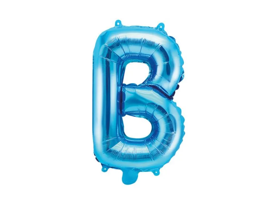 Folie Ballon Letter B Blauw Leeg 35cm