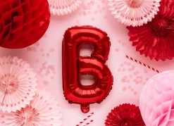 Folie Ballon Letter B Rood Leeg 35cm