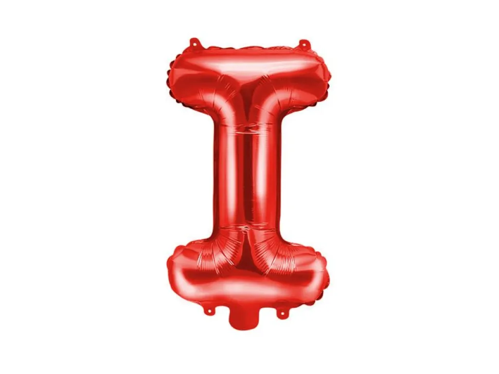 Folie Ballon Letter I Rood Leeg 35cm