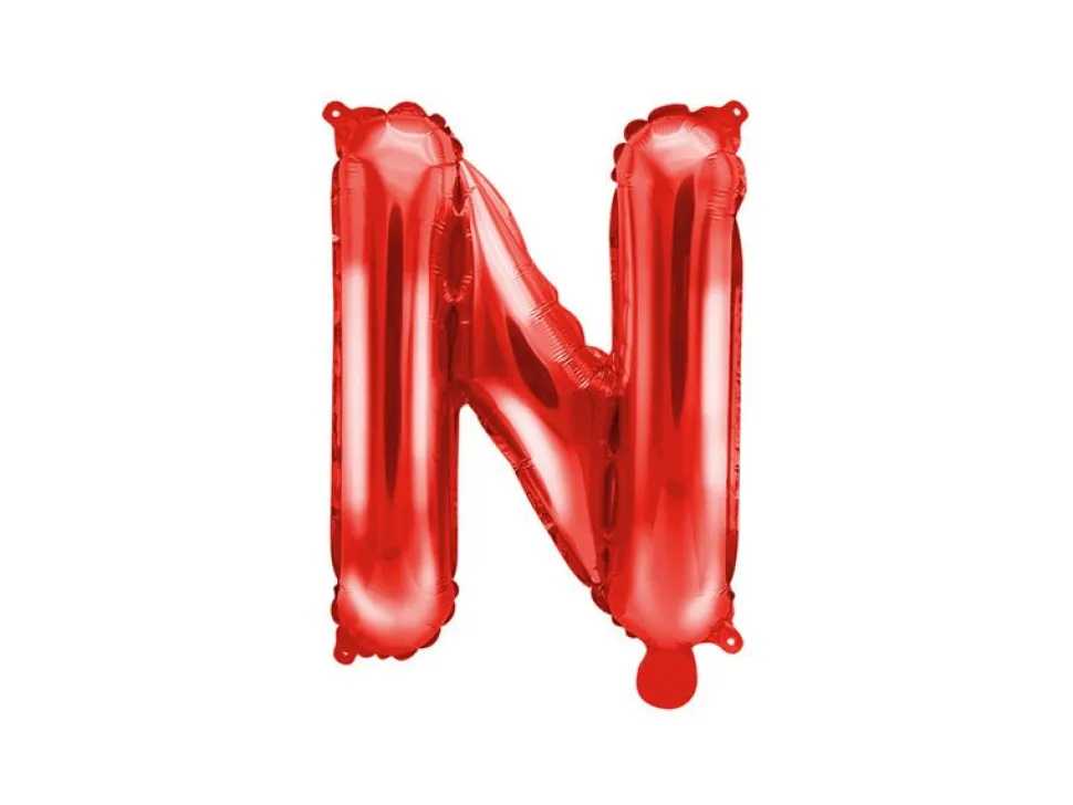 Folie Ballon Letter N Rood Leeg 35cm