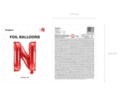 Folie Ballon Letter N Rood Leeg 35cm