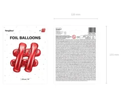 Folie Ballon Letter # Rood Leeg 35cm