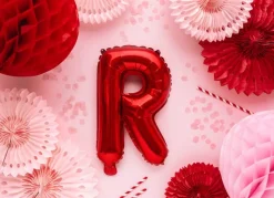 Folie Ballon Letter R Rood Leeg 35cm