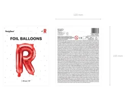 Folie Ballon Letter R Rood Leeg 35cm