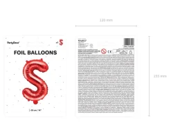 Folie Ballon Letter S Rood Leeg 35cm