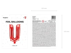 Folie Ballon Letter U Rood Leeg 35cm