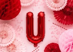 Folie Ballon Letter U Rood Leeg 35cm