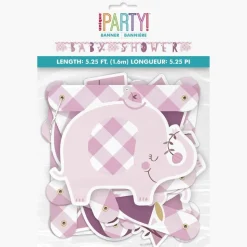Geboorte Letterslinger Baby Shower Roze 1,65m