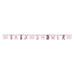 Geboorte Letterslinger Baby Shower Roze 1,65m