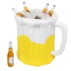 Geel Witte Bierpul Opblaasbaar 46cm