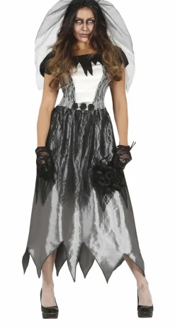 Geesten Bruid Halloween Kostuum Dames Zwart