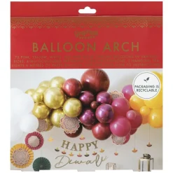 Gekleurde Ballonnenboog Met Papieren Waaiers