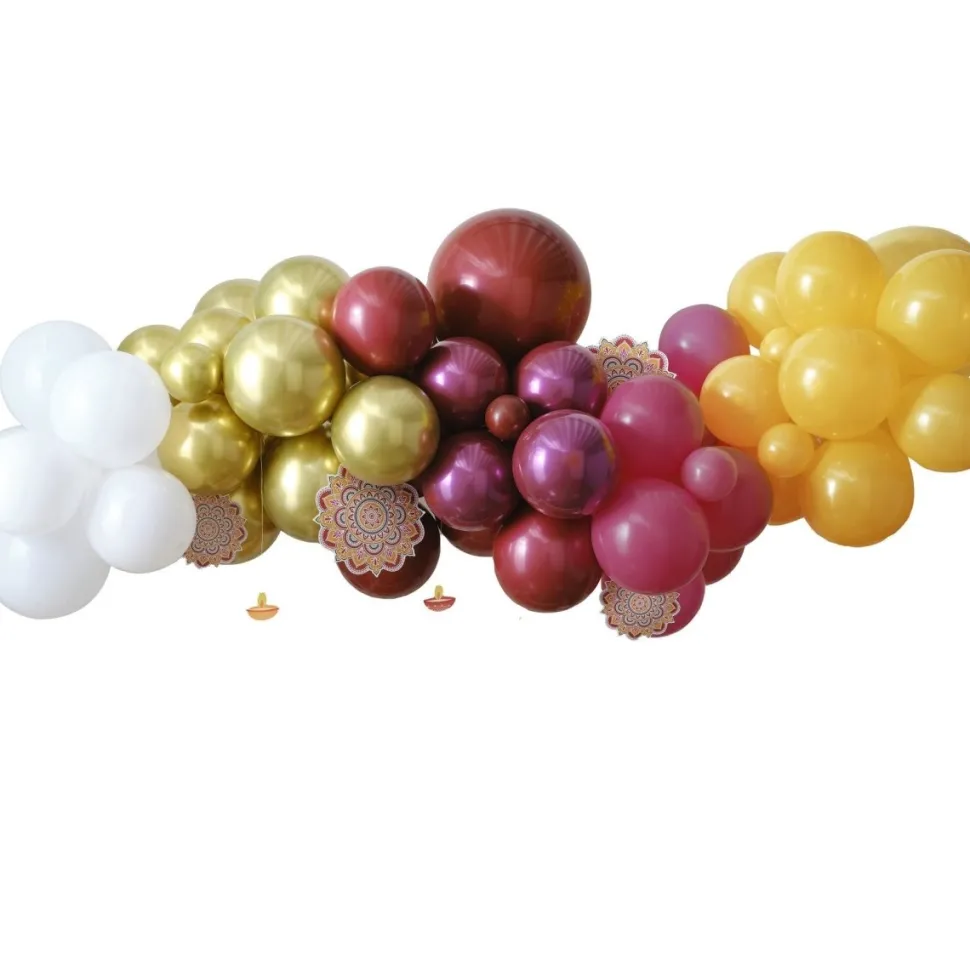 Gekleurde Ballonnenboog Met Papieren Waaiers