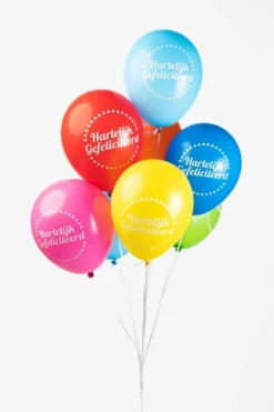 Gekleurde Ballonnen Hartelijk Gefeliciteerd 30,5cm 8st