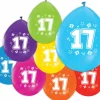 Gekleurde Ballonnen 17 Jaar 30cm 8st