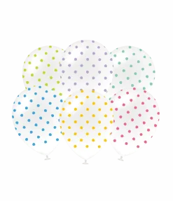Gekleurde Ballonnen Met Stippen 30cm 6st