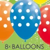 Gekleurde Ballonnen Stippen 30,5cm 8st