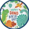 Gekleurde Dino Borden Happy Birthday 23cm 8st