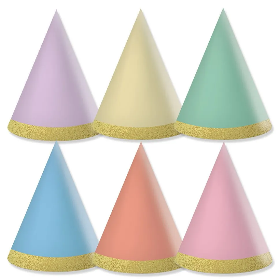 Gekleurde Feesthoedjes 9cm 6st