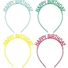 Gekleurde Happy Birthday Haarband 4st