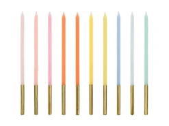 Gekleurde Kaarsen 14cm 10st