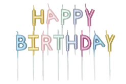 Gekleurde Kaarsen Happy Birthday Pastel