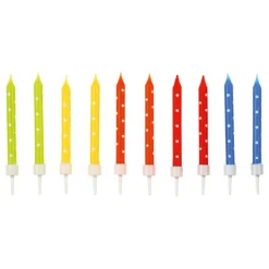 Gekleurde Kaarsen Spiraal 7,5cm 24st