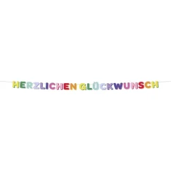 Gekleurde Letterslinger Herzlich Glückwunsch 2,6m