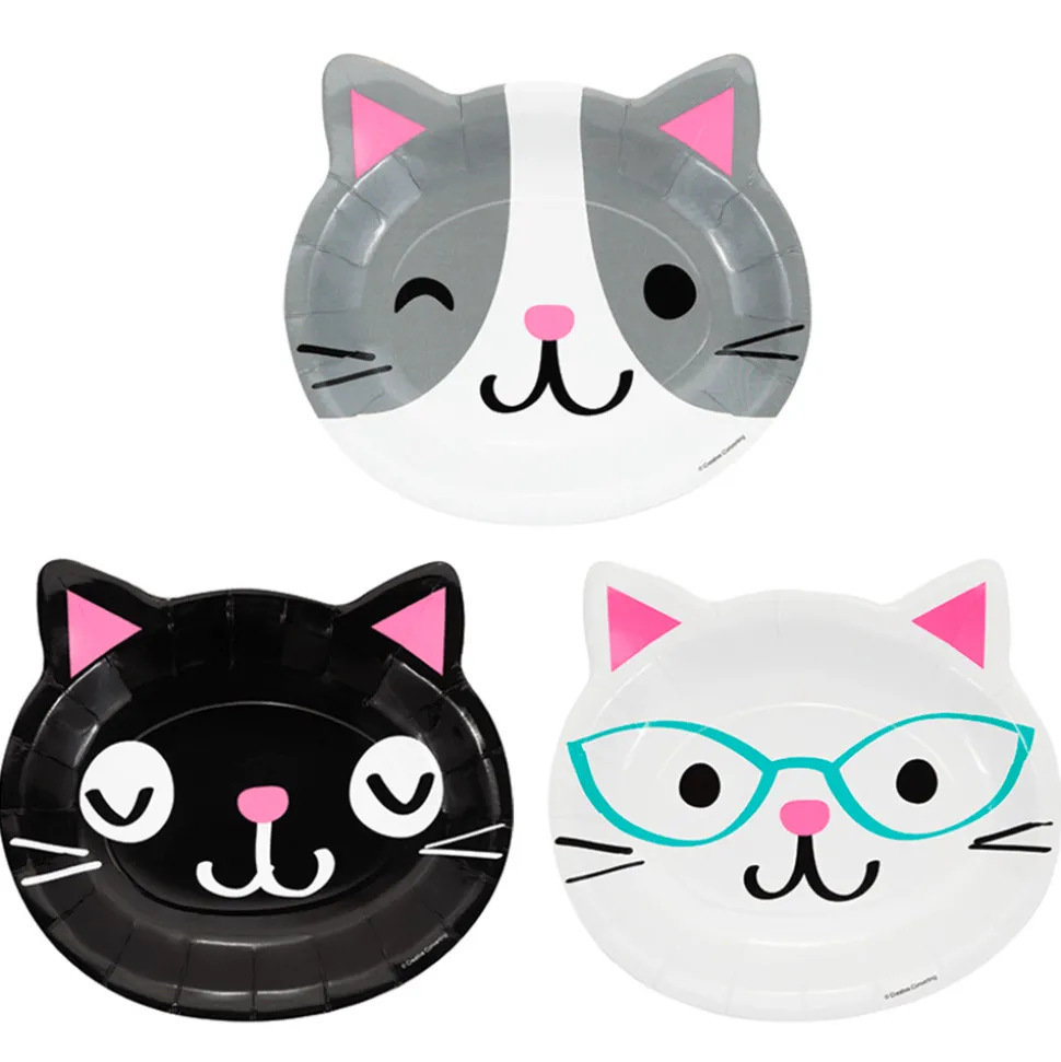 Gekleurde Party Cats Borden 23cm 8st