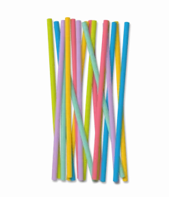 Gekleurde Rietjes Papier 19,7cm 18st