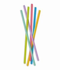 Gekleurde Rietjes Papier 19,7cm 18st