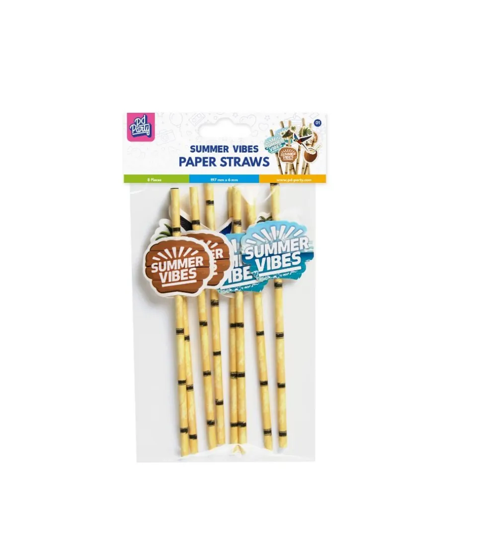 Gekleurde Rietjes Summer Vibes 8st