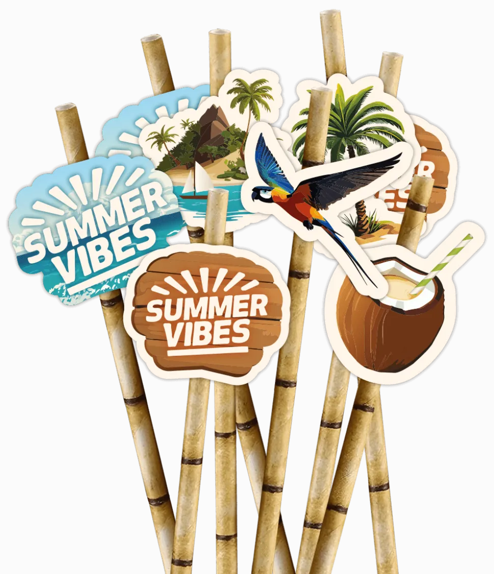 Gekleurde Rietjes Summer Vibes 8st