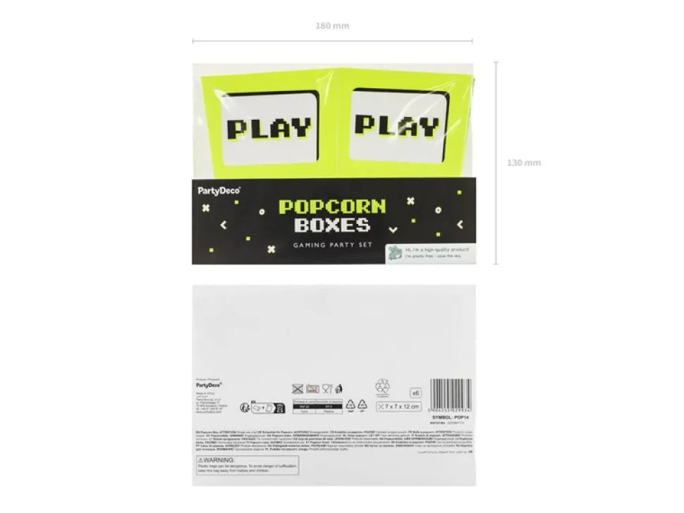 Gekleurde Snackbakje Gaming 6st