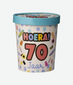 Gekleurde Snoepbakje 70 Jaar 12cm