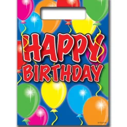 Gekleurde Uitdeelzakjes Happy Birthday 29cm 8st