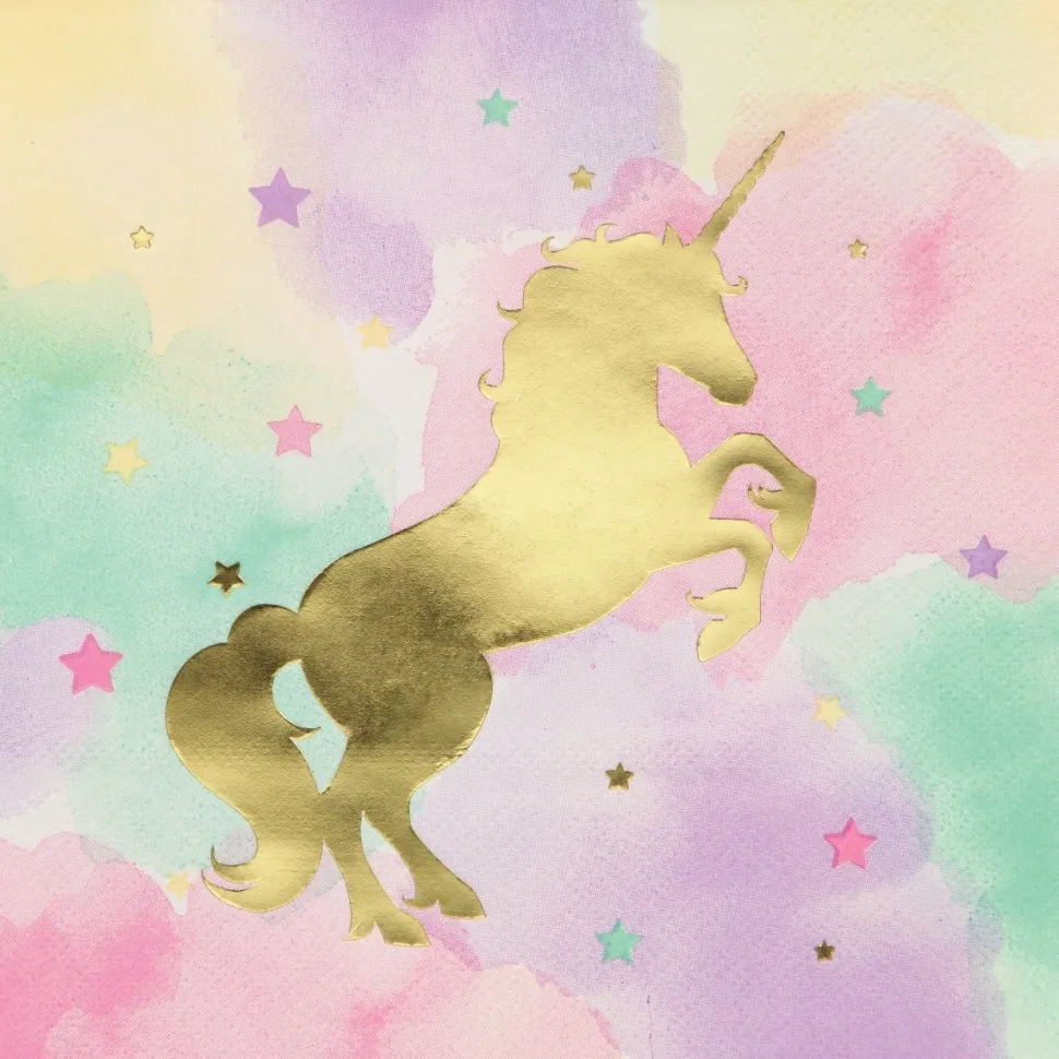 Gekleurde Unicorn Servetten 33cm 16st