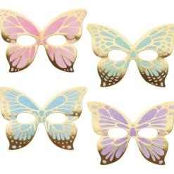 Gekleurde Vlinder Maskers 19cm 8st
