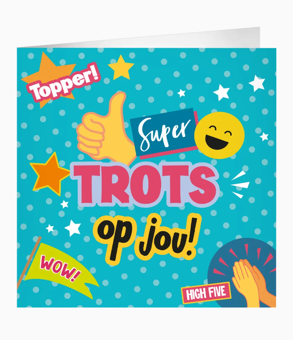 Gekleurde Wenskaart Topper 23cm