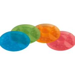 Gekleurd snackbord met vier vakken Herbruikbaar 29,5cm