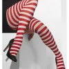 Gestreepte Panty Rood en Wit