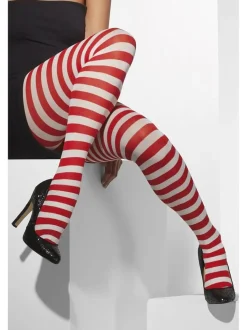 Gestreepte Panty Rood en Wit
